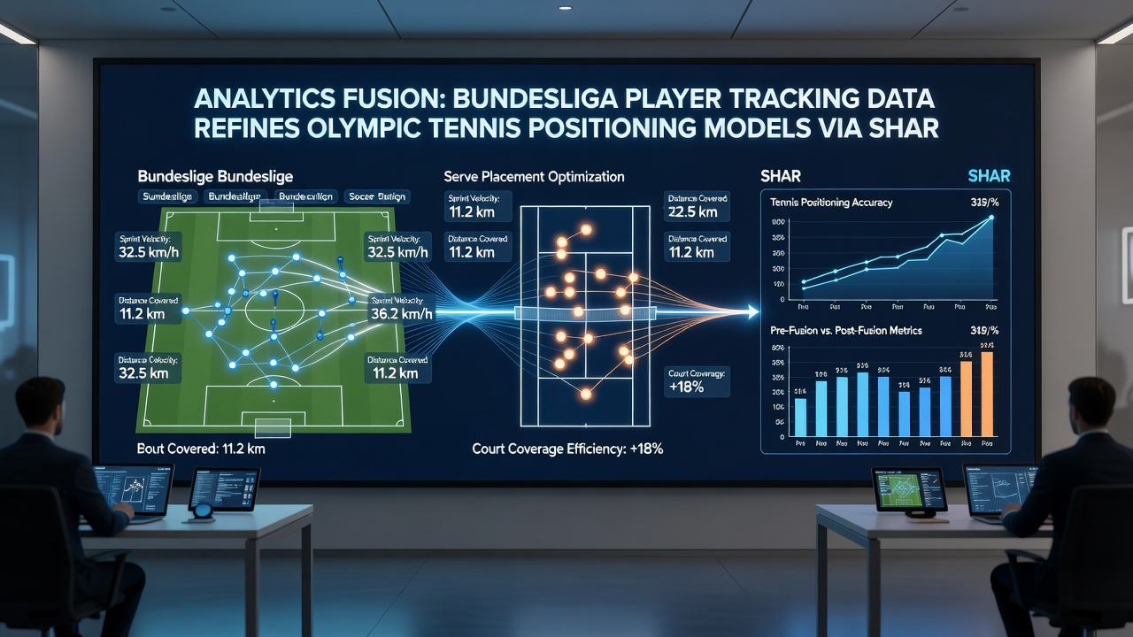 Darstellung der Verknüpfung von Handball-Court-Mapping und Formel-1-Telemetrie mit Tennis-Positionierungsmodellen